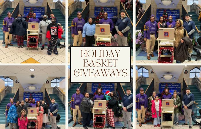  A family receiving a Christmas basket from one of our supporter.